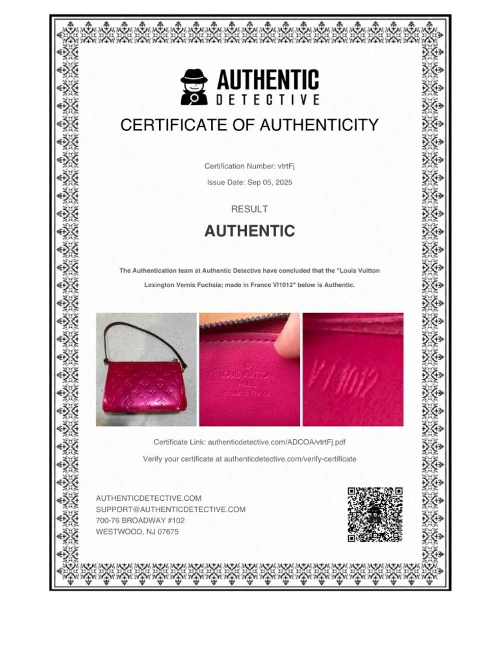 Louis Vuitton Lexington Pink Vernis LV Pochette with COA - Picture 3 of 15